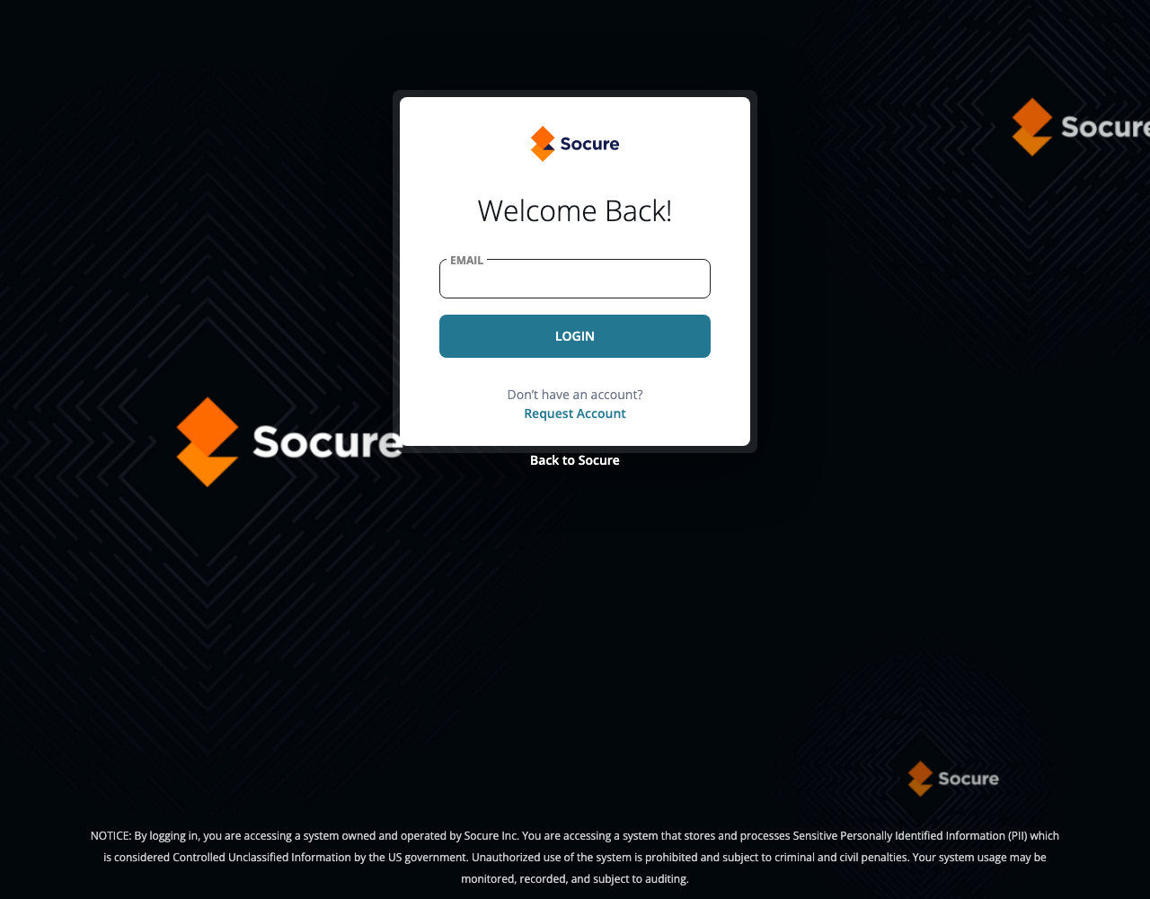 Socure pricing page, captured for reference