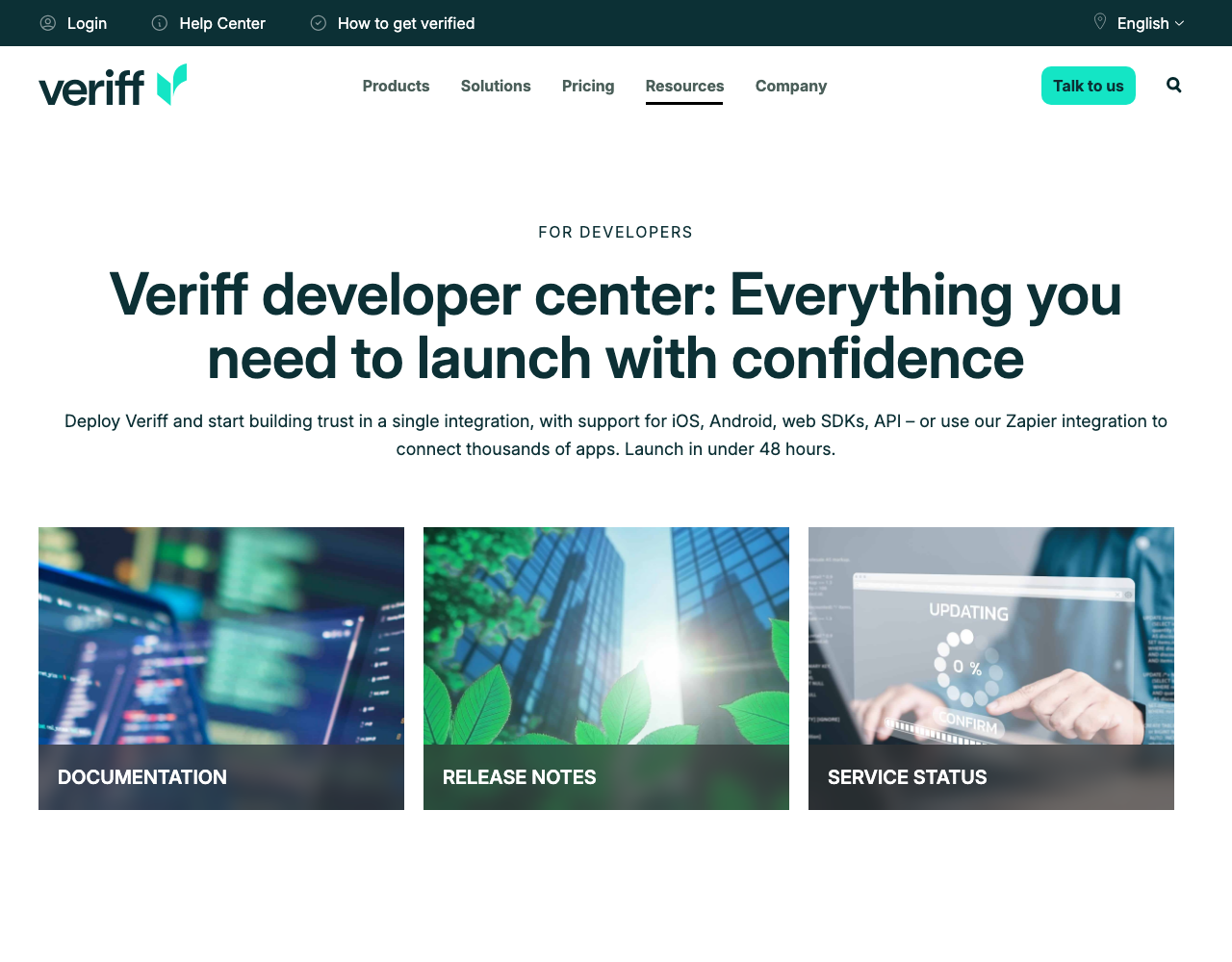 Veriff pricing page, captured for reference