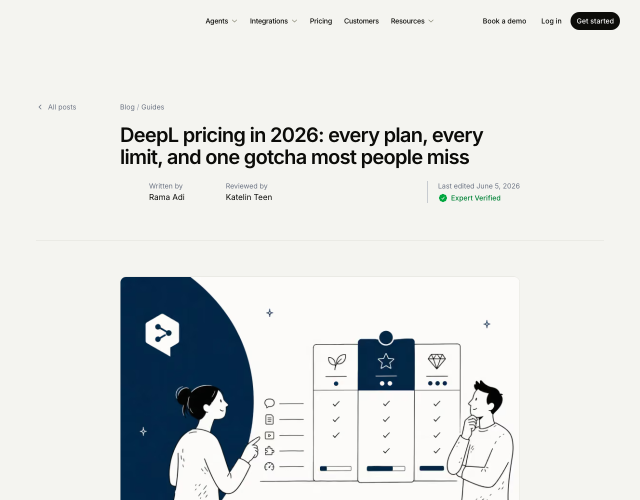 DeepL API pricing page, captured for reference
